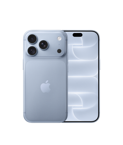 Apple iPhone 18 Pro Синий (Glacier) — вид спереди и сзади